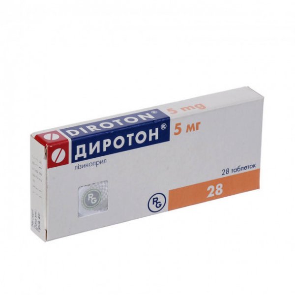 Диротон таблетки по 5 мг №28 (14х2)