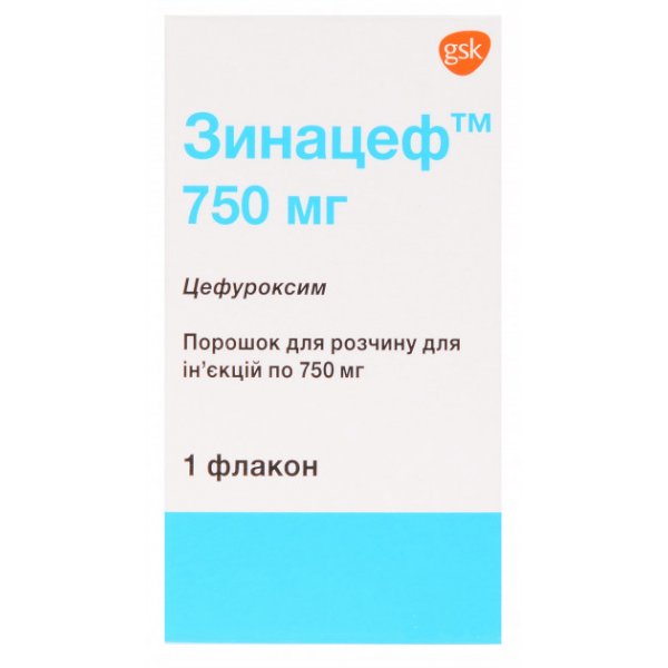Зинацеф порошок для р-ну д/ін. по 750 мг №1 у флак.