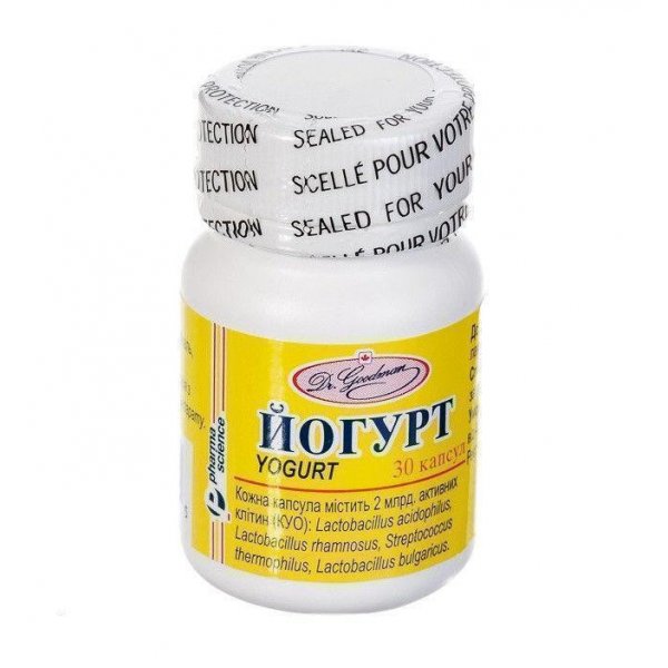 Йогурт капсули по 2 млрд актив. клітин №30 у флак. поліет.