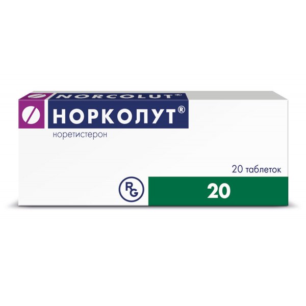 Норколут таблетки по 5 мг №20 (10х2)