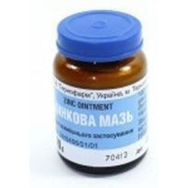 Цинкова мазь 10 % по 20 г у бан.