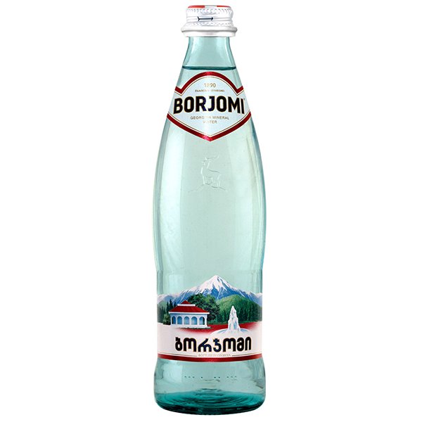 Вода мінеральна Borjomi газована, скляна пляшка, 0,5 л
