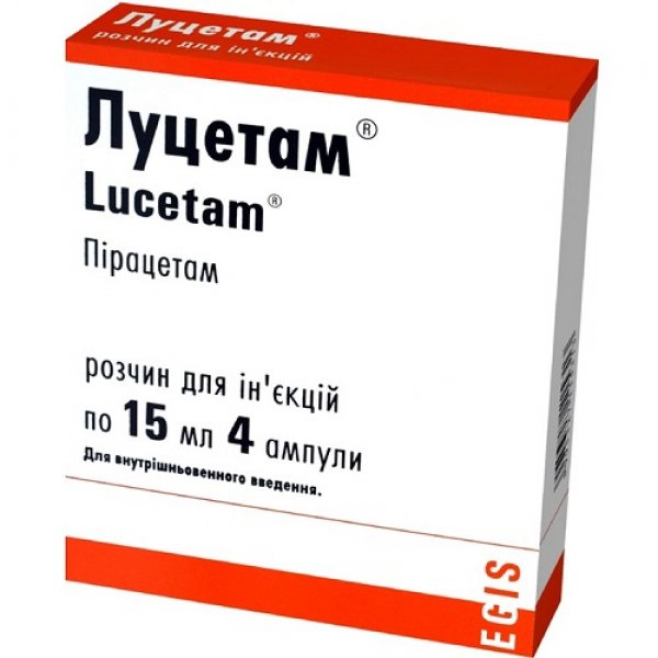 Луцетам розчин д/ін. 200 мг/мл (3 г) по 15 мл №4 в амп.