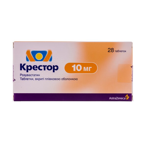 Крестор таблетки, в/плів. обол. по 10 мг №28 (14х2)