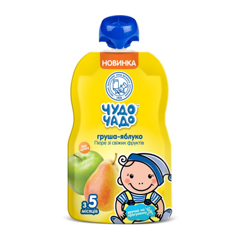 ЧУДО-ЧАДО Пюре груша и яблоко без сахара DP 90г