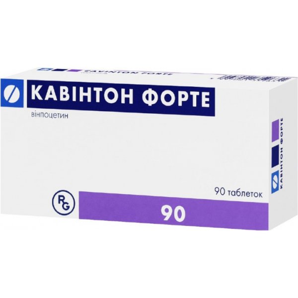Кавінтон форте таблетки по 10 мг №90 (15х6)