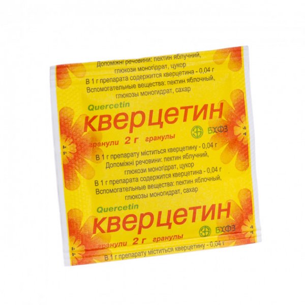 Кверцетин гранули 0.04 г/1 г по 2 г у пак.