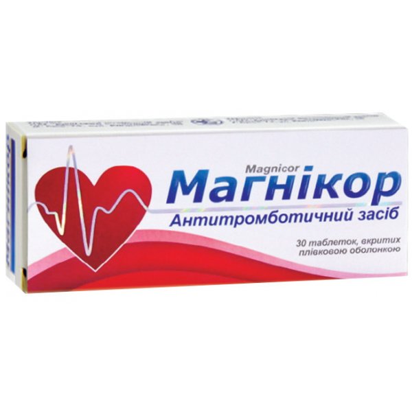 Магнікор таблетки, в/плів. обол. №30 (10х3)