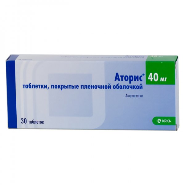 Аторис таблетки, в/плів. обол. по 40 мг №30 (10х3)