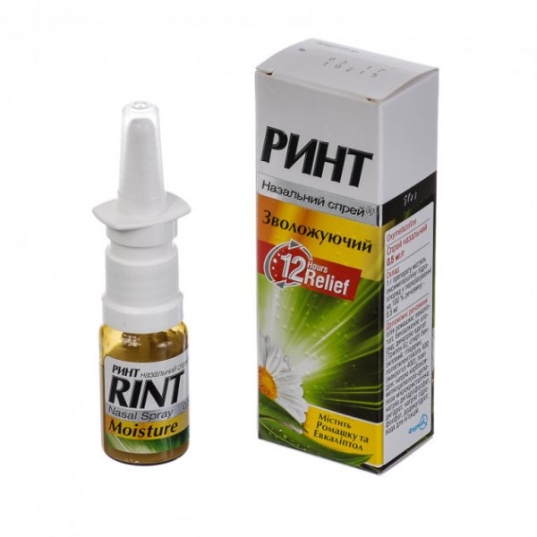 Ринт назальний спрей зволожуючий спрей наз. 0.5 мг/г по 10 г у флак. з насос.-дозат. з розпил.