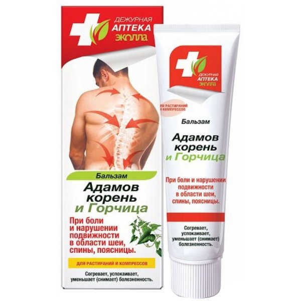 Бальзам для тіла Чергова аптека Еколла Адамов корінь і гірчиця, 50 г
