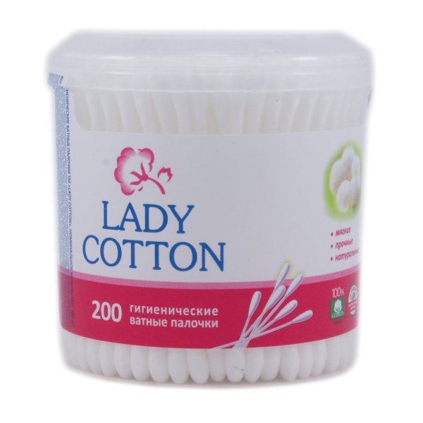 Lady Cotton Палички ватні в банці 200 шт.