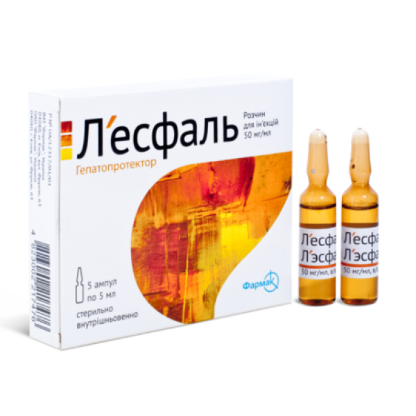Лесфаль розчин д/ін. 50 мг/мл по 5 мл №5 в амп.