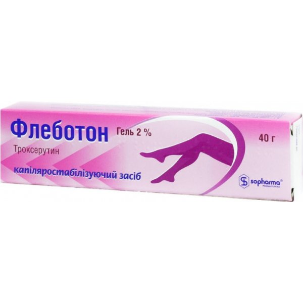 Флеботон гель 2 % по 40 г у тубах