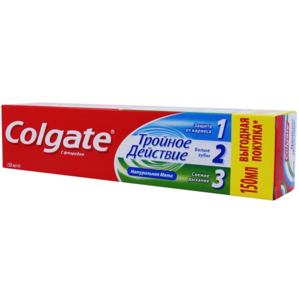 Зубна паста Colgate Потрійна дія, Натуральна м’ята, 150 мл