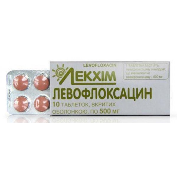 Левофлоксацин таблетки, в/о по 500 мг №10