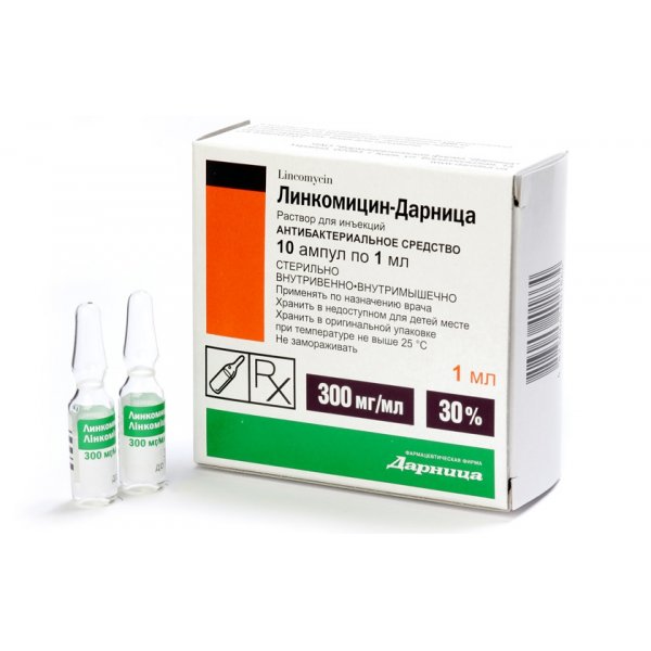 Лінкоміцин-Дарниця розчин д/ін. 300 мг/мл по 1 мл №10 в амп.