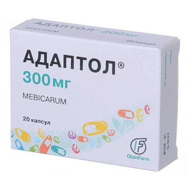 Адаптол капсули по 300 мг №20 (10х2)