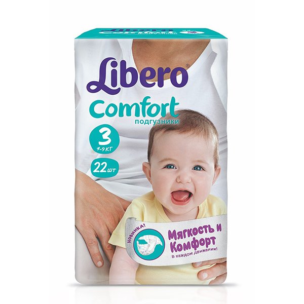 LIBERO подгузн Comfort "3" (4-9 кг) 22шт