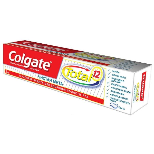 Зубна паста Colgate Total 12, Чистий м’ята, 75 мл