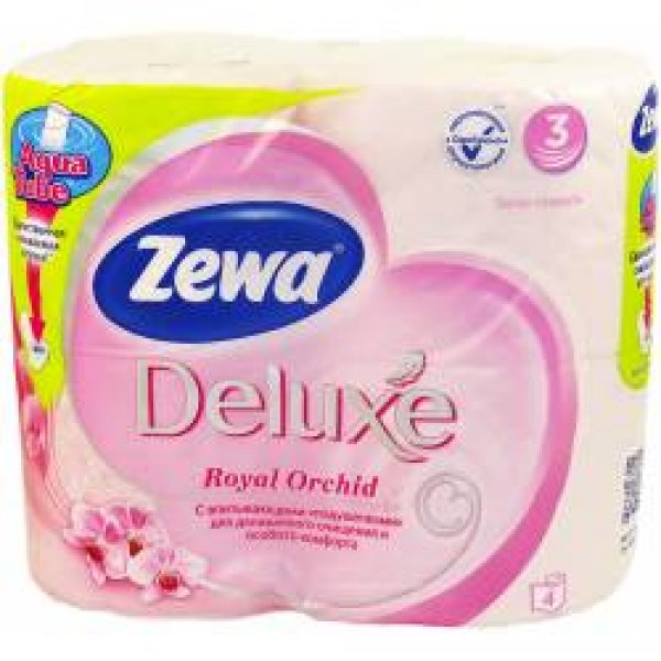 Zewa Deluxе туалетний папір 3-х ш, 4 рул. Орхідея рожевий