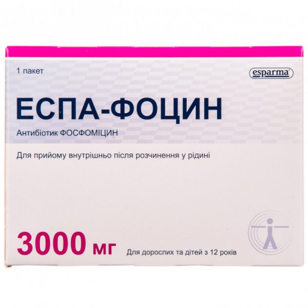 Еспа-фоцин порошок д/приг. р-ну д/перор. заст. 3000 мг/пак. по 8 г у пак.