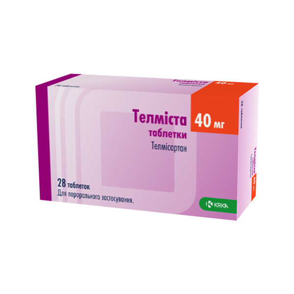 Телміста таблетки по 40 мг №28 (7х4)