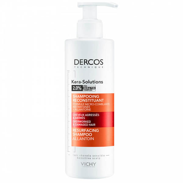 Шампунь Vichy Dercos Kera-Solutions, з комплексом Про-Кератин, відновлення поверхні волосся, 250 мл