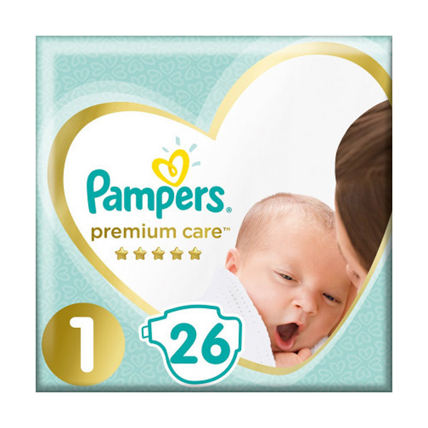 Підгузки дитячі Pampers Premium Care розмір 1, 2-5 кг, 26 штук