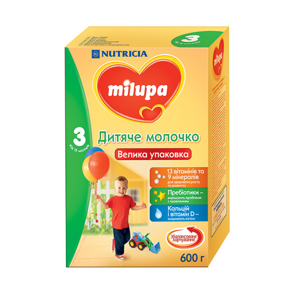 Суха молочна суміш Milupa 3 для дітей з 12 місяців, 600 г