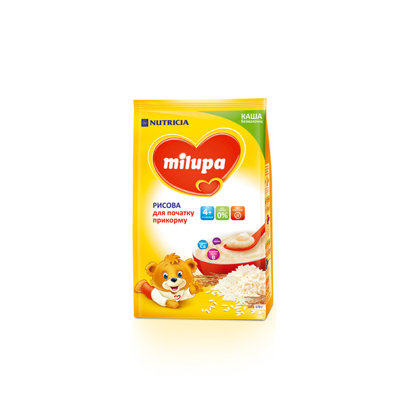 Безмолочна каша Milupa рисова для дітей з 4 місяців, 170 г