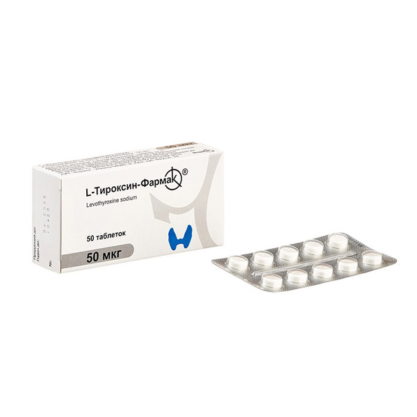 L-тироксин-Фармак таблетки по 50 мкг №50 (10х5)