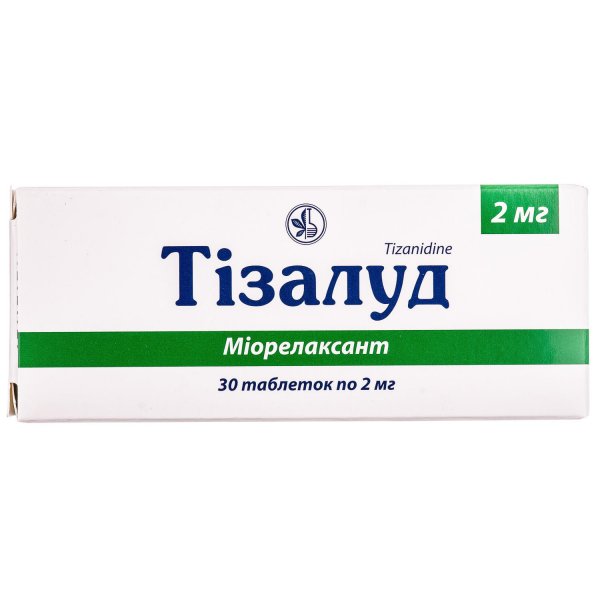Тізалуд таблетки по 2 мг №30 (10х3)