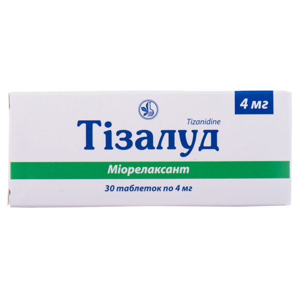 Тізалуд таблетки по 4 мг №30 (10х3)