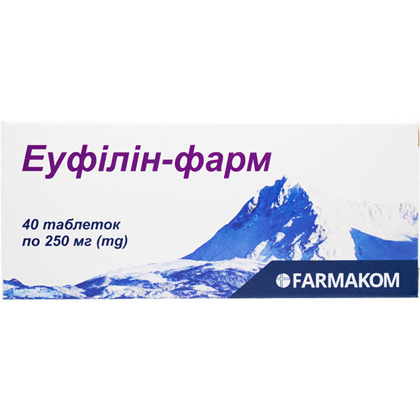 Еуфілін-Фарм таблетки по 0,25 г №40