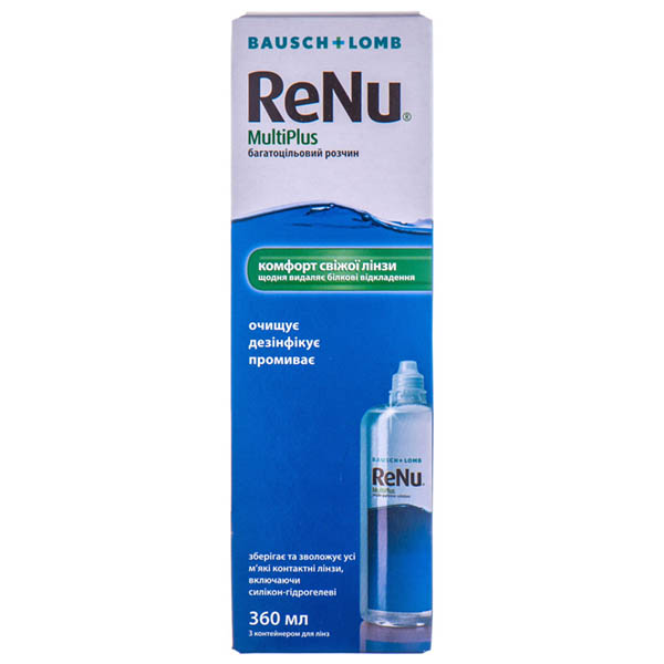 Розчин ReNu MultiPlus д/конт. лінз по 360 мл у флак. поліет.