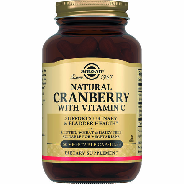 Solgar Журавлина натуральна з вітаміном С, 60 капсул