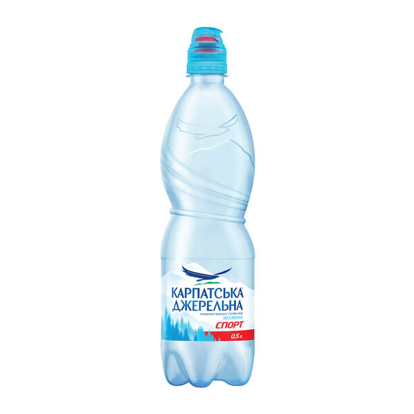 Вода мінеральна "Карпатська Джерельна" Спорт негазована, пляшка з дозатором, 0,5 л
