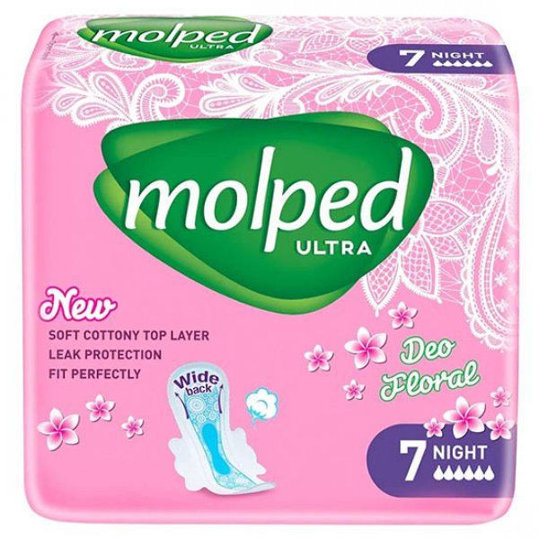 MOLPED Ultra Гігієнічні  прокладки night 6 крапель 7 шт