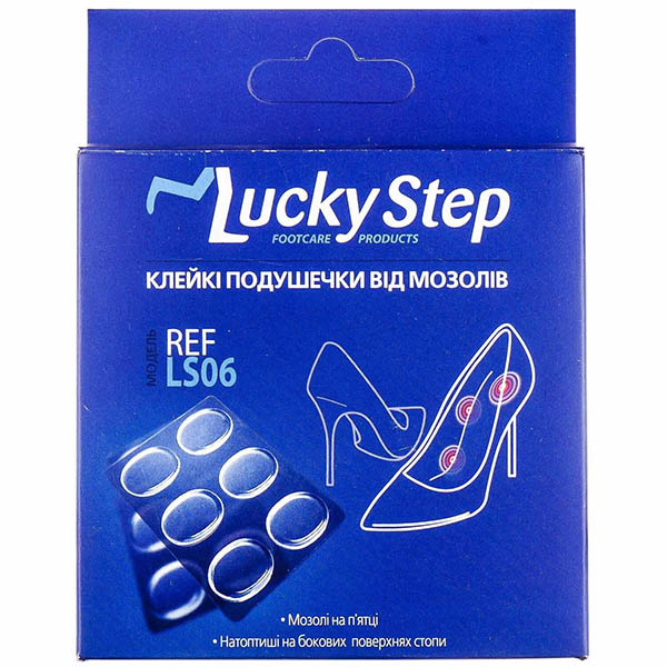 Подушечки клейкі Алком Lucky Step LS06 від мозолів гелеві, розмір універсальний, 6 штук