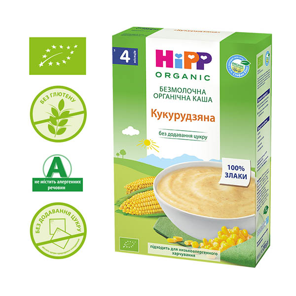 Безмолочна органічна каша HiPP «Кукурудзяна», 200 г