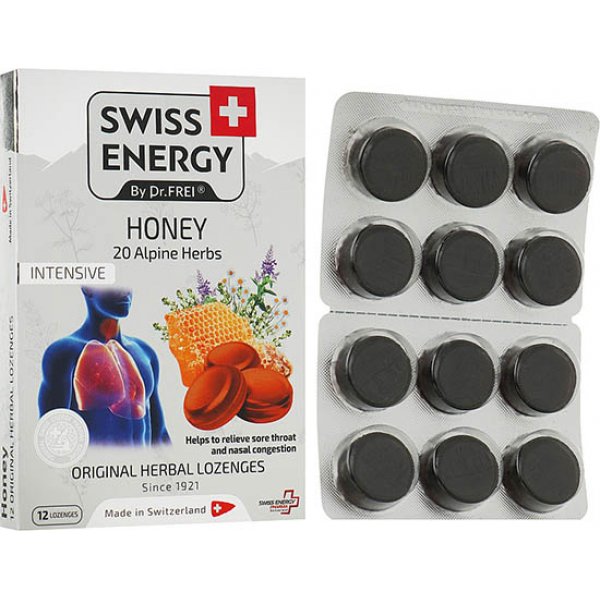 Swiss Energy Льодяники для горла 20 Aline herbs мед №12