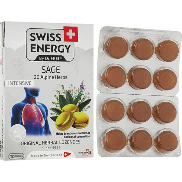 Swiss Energy Льодяники для горла 20 Aline herbs шавлії №12