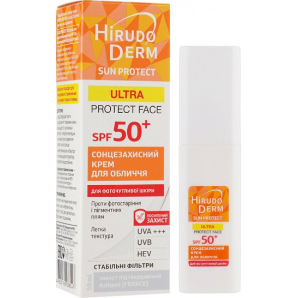 Hirudo Derm ULTRA PROTECT FACE крем для обличчя сонцез SPF 50 + із серії Sun Protect, 50мл.
