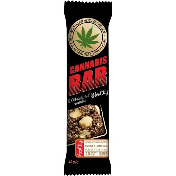 Cannabis bar Добавка дієтична. Батончик--мюслі з фундуком+ насіння канабісу