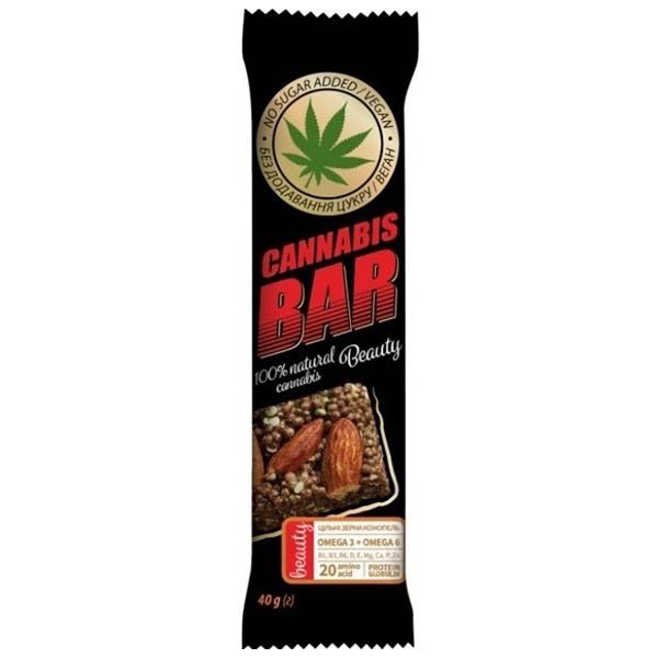 Cannabis bar Батончик--мюслі з мигдалем+ насіння канабісу 40г