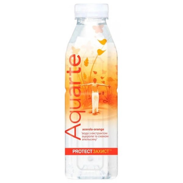 Aquarte ВОДА з екcтрактом ацероли та смаком апельсину  Протект 0,5л