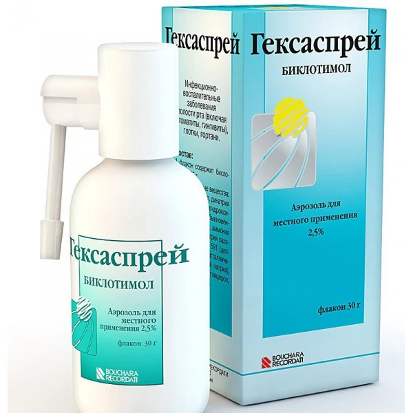 Гексаспрей спрей оромукоз. 750 мг/30 г по 30 г у флак.