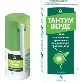 Тантум верде спрей д/рот. порож. 1.5 мг/мл по 30 мл у флак.