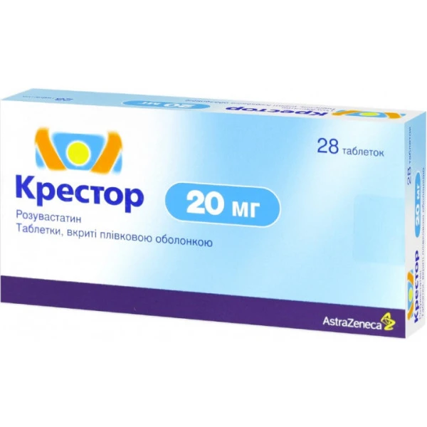 Крестор таблетки, в/плів. обол. по 20 мг №28 (14х2)
